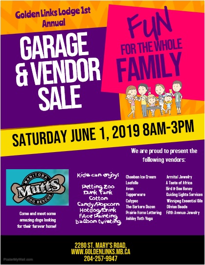 Garage & Vendor Sale 2019 – Golden Links Lodge